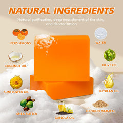 RYH Persimmon Soap Bar closeup reveals silky skin feel