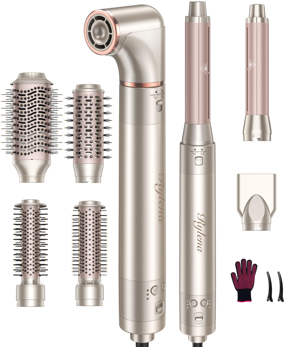 Rylena Deluxe 8-in-1 air styler pro dryer nozzle for targeted fast drying.