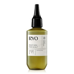Ryo Root:Gen scalp essence bottle ready for targeted application to calm irritation and balance oil