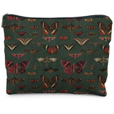 RYYCDOI Moody Green Academia butterfly cosmetic bag front view for stylish daily essentials