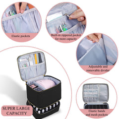 RZMAYIS nail polish organizer double-layer design maximizes storage for tools.