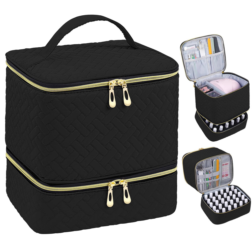RZMAYIS nail polish organizer exterior highlights portable design for quick on-the-go manicures.