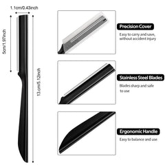 Close-up of S.T. Friends eyebrow razor handle with anti-slip grip for precise control.