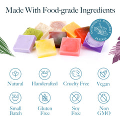 Saavy Naturals Patchouli Rose soap bar close-up showing earthy, relaxing fragrance.