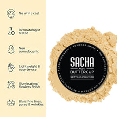 Sacha Buttercup Rosé shade swatches show versatile tone for all skin tones.