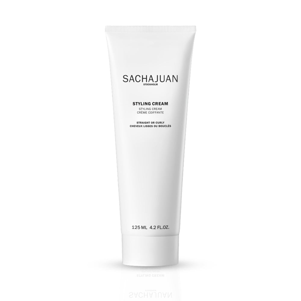 SACHAJUAN styling cream bottle for straight hair with heat protection and shine.