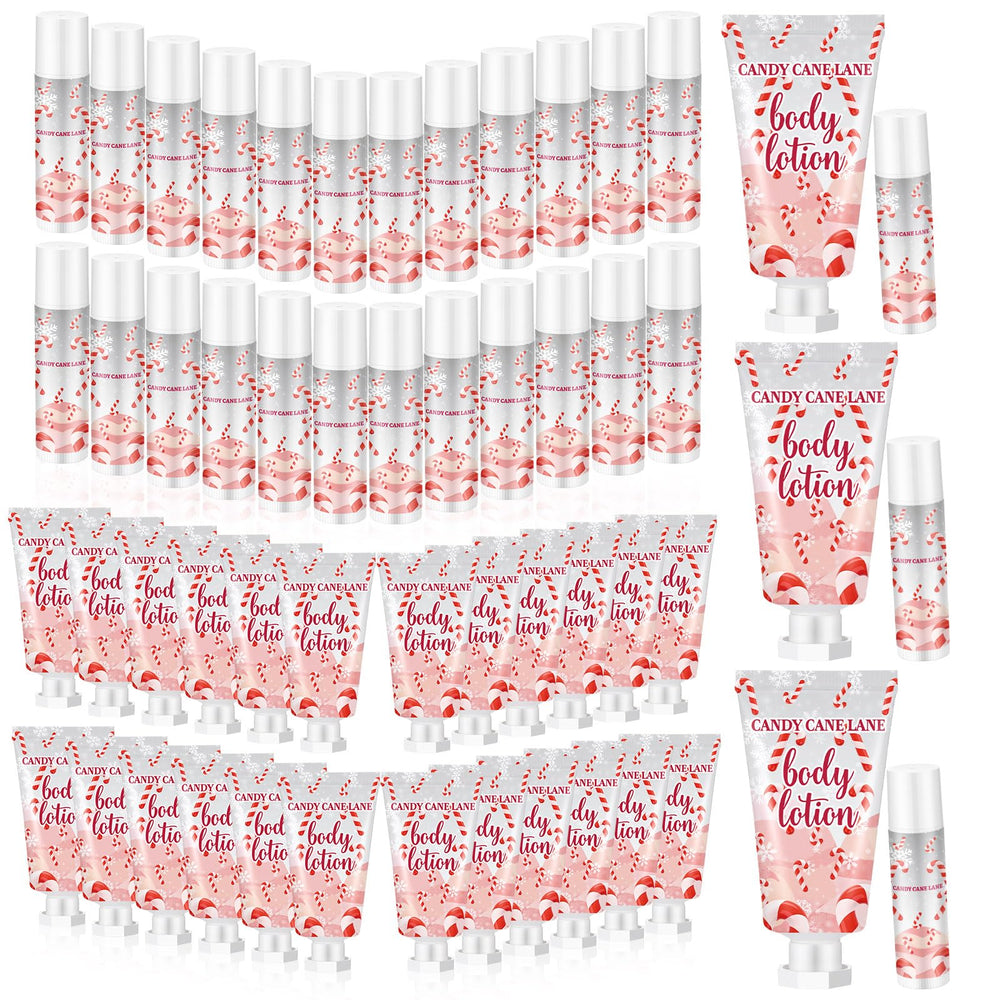 Sacubee lip balm set in peppermint cane design for festive gifting and daily lip care.
