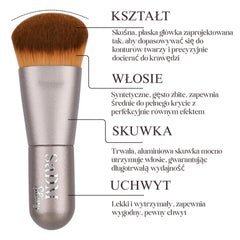 SaDM Shiny Kabuki angled blender brush body closeup highlighting soft bristles for smooth liquid foundation.