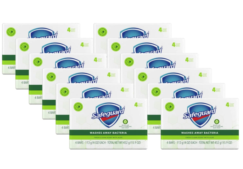 Safeguard White Soap bar closeup with rich lather for everyday hand washing.