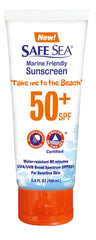 Safe Sea jellyfish-sting-blocking sunscreen tube protects skin and reefs.