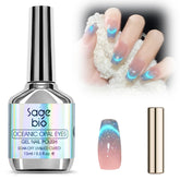 SAGEBIO cat-eye gel polish bottle with magnetic shimmer for eye-catching nails.
