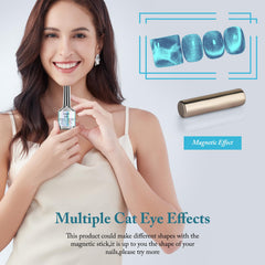 SAGEBIO magnet stick demonstrates easy magnetic control for cat-eye effects.