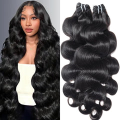 Saiclout 12A body wave bundles 18-inch package showing ready-to-install extensions for easy styling.