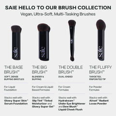 Saie The Big Liquid Foundation Brush achieves seamless finish on cheeks and nose bridge