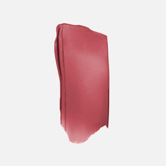 Saie Dew Liquid Blush swatch on cheek with dewy finish.