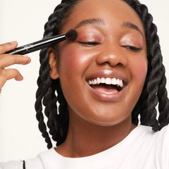 Saie The Double Brush ultra-soft synthetic bristles feel luxurious on skin.