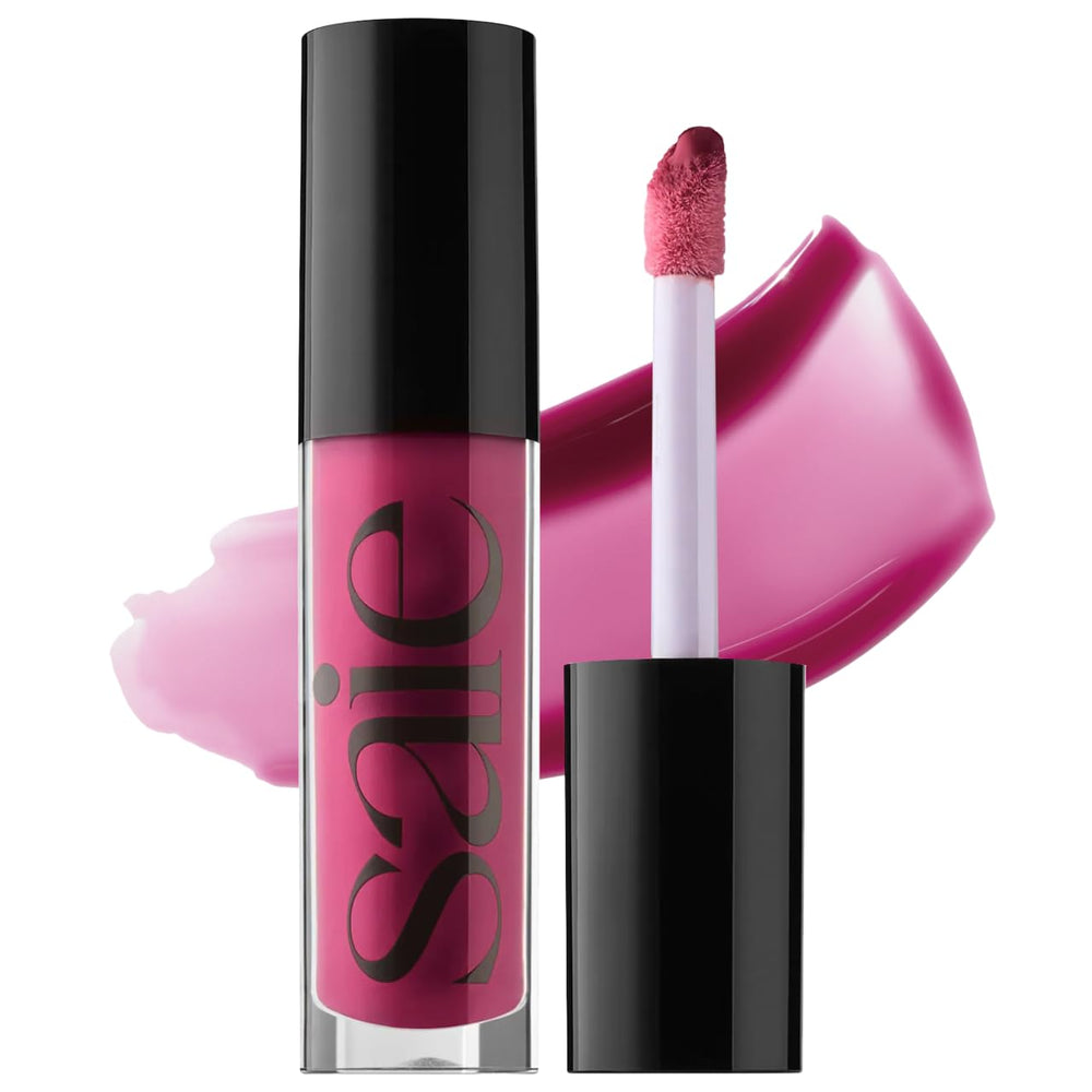 Saie Glossybounce Dream packaging close-up showing sleek tube and glossy finish.