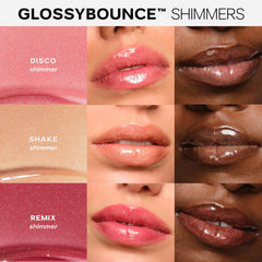 Product packaging image highlighting Saie Glossybounce vegan, cruelty-free lip makeup.