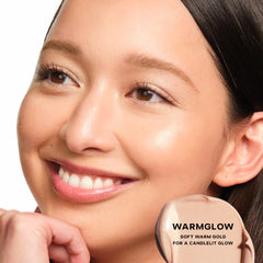 Close-up of Saie Glowy Super Gel glow swirl for dewy skin finish