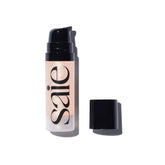 Saie Mini Glowy Super Gel packaging with Roseglow bottle for on-the-go glow.
