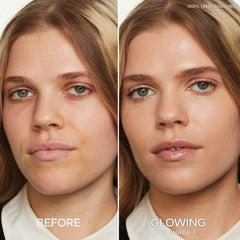 Saie Slip Tint under-eye application close-up blends dark circles softly