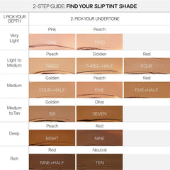 Saie Slip Tint shade Four + Half swatch on arm for golden undertones