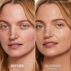 Saie Slip Tint under-eye application showing lightweight concealment