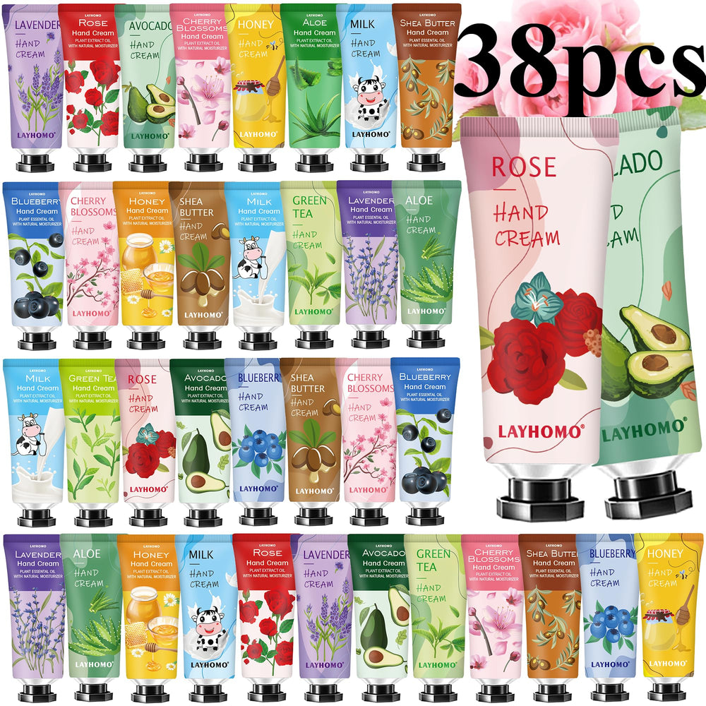 Sakose 38-pack hand cream gift set packaging showcases the full gift assortment.