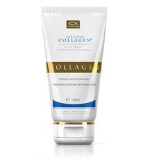 Salcoll Collagen hand cream bottle showcases anti-aging hydration for daily hands.