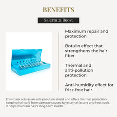 SALERM 21 Boost apply hair: easy, non-rinse treatment during busy mornings.