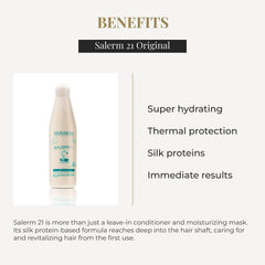 SALERM 21 deep hydration shines on hair for a healthy, glossy look.