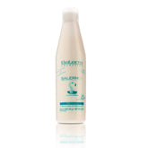 SALERM 21 Silk Protein bottle closeup demonstrates hydrating silk infusion for shine.