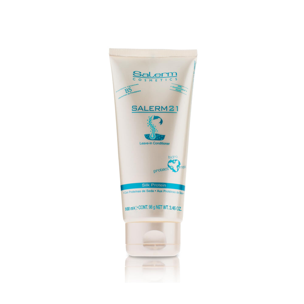 SALERM 21 Silk Protein bottle closeup highlighting deep hydration and detangling