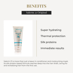 SALERM 21 Silk Protein squeeze-out texture showing leave-in or rinse-out versatility.
