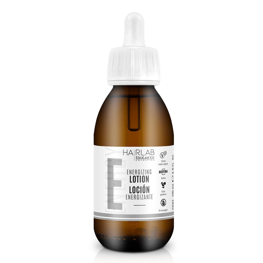 SALERM Hairlab Energizing Lotion bottle shown for easy no-rinse daily use.