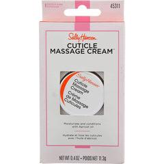 Sally Hansen Cuticle Massage Cream 3 Pack bottle closeup showing nourishing apricot oil benefits