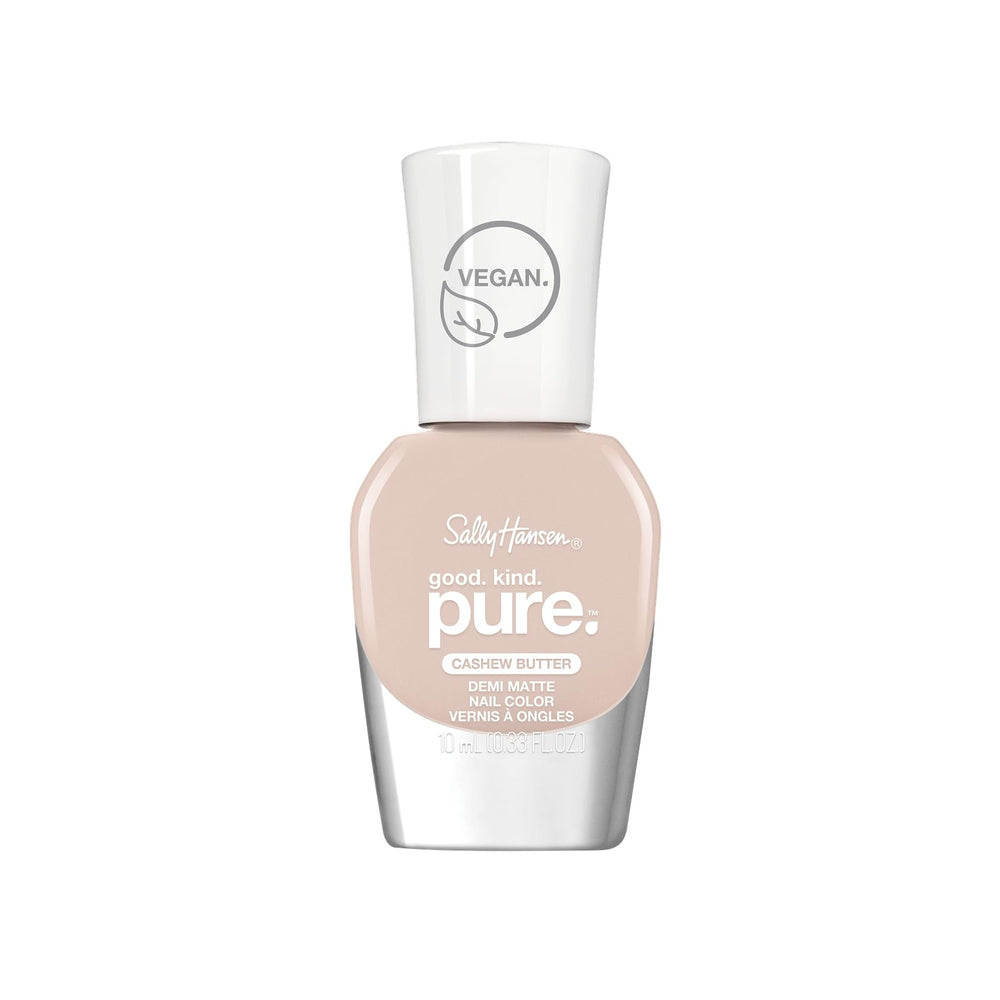 Sally Hansen Good. Kind. Pure. nail polish bottle shows vegan, 16-free formula for clean beauty nails.