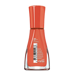 Sally Hansen Insta-Dri bright apricot bottle highlights opaque coverage for bold nails.