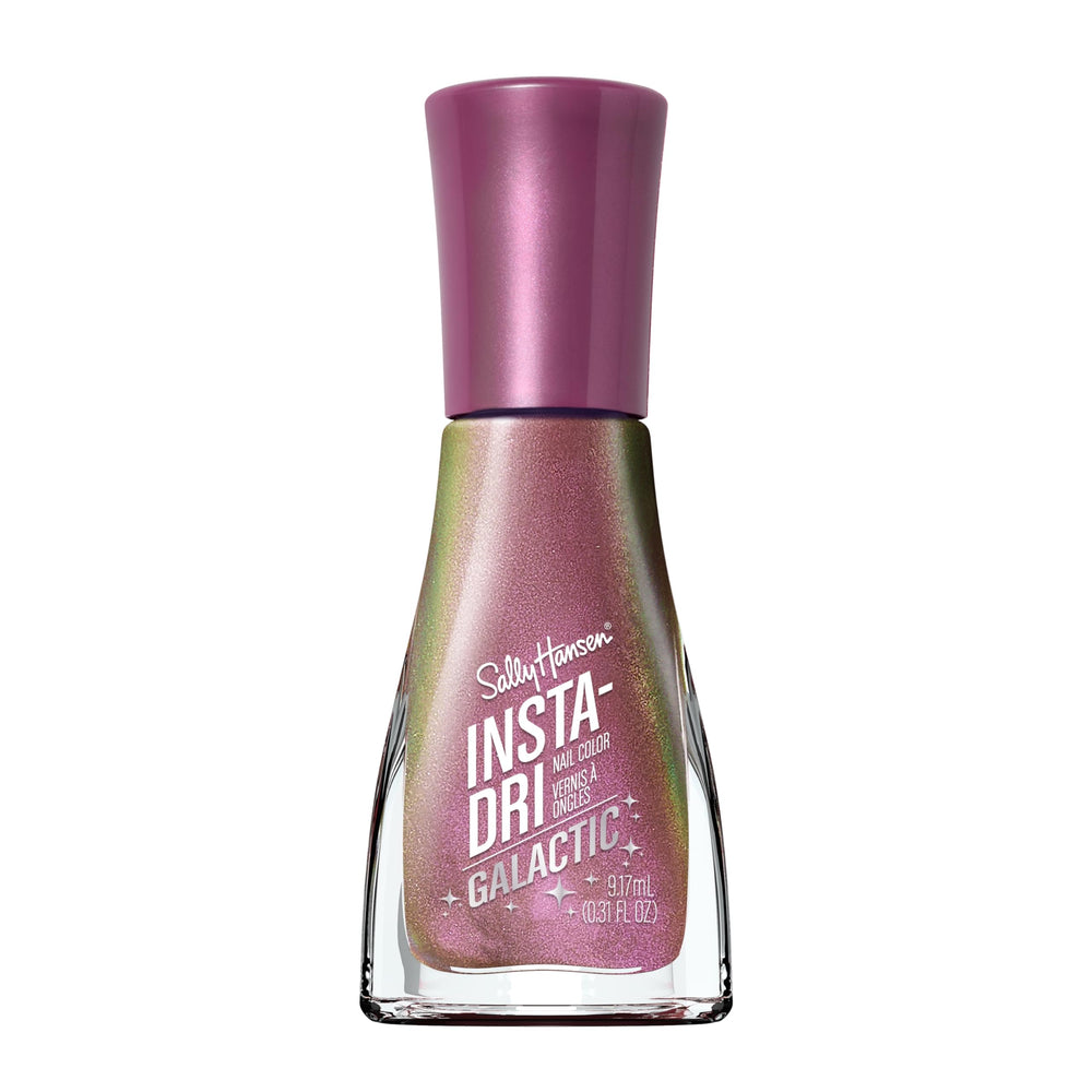 Sally Hansen Insta-Dri Galactic bottle close-up with iridescent finish and quick-dry promise.