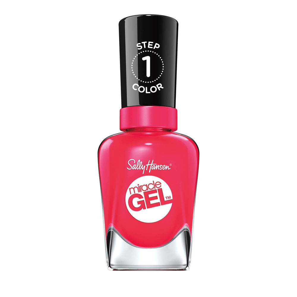 Sally Hansen Miracle Gel bottle closeup showing glossy, long-lasting color