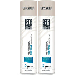 Salon Grafix Shaping Hair Spray model demonstrates firm hold and touchable finish.