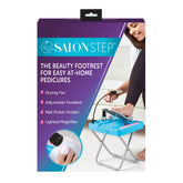 Salon Step footrest with LED magnifier provides a clear view for precise at-home pedicures.