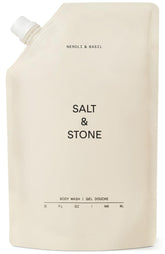 Salt & Stone Neroli Basil bottle pour for a refreshing shower start