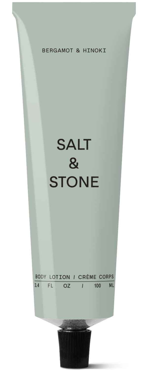 Salt & Stone Bergamot Hinoki pump bottle aids quick hydration for daily use