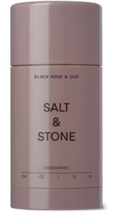 Salt & Stone deodorant bottle with Black Rose & Oud for long lasting freshness