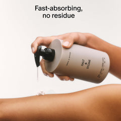 Salt & Stone lotion pump on display for fast, everyday hydration.