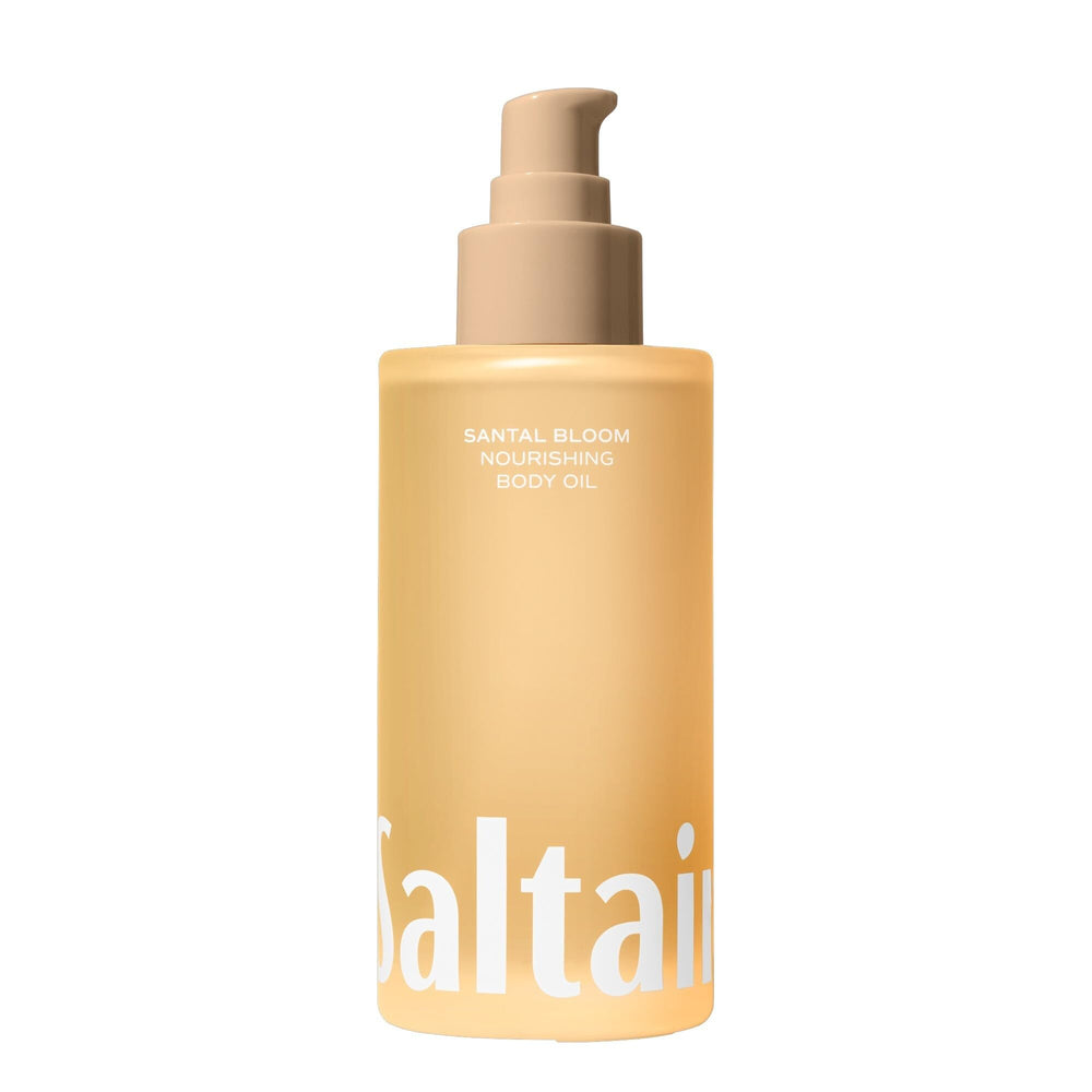 Saltair Body Oil bottle with pump for easy after-shower hydration.