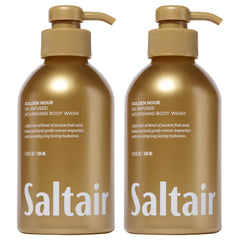 Saltair body wash bottle with pump for quick, convenient daily cleansing.