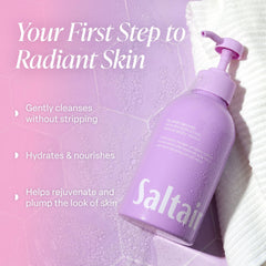 Saltair body wash lather close-up showing rich, refreshing bubbles.