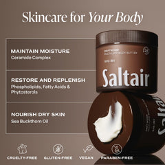 Saltair coconut oil and shea butter ingredients provide rich nourishment.